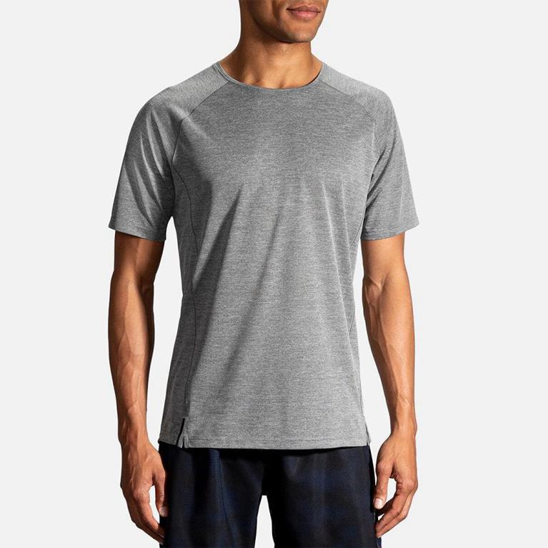 Brooks Ghost Men's Short Sleeve Running Shirt - Grey (83105-VSYA)